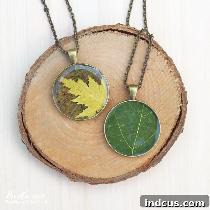diy resin leaf pendant