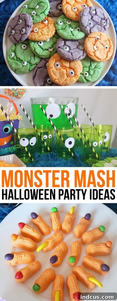 Halloween party theme idea: throw a Monster Mash! A cute and not-so-scary party for kids and adults alike. Monster Themed Party Decor and Food