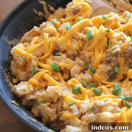 Delicious Southwest Potato Hash prepared in a skillet