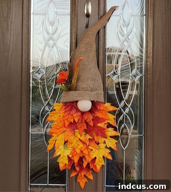 fall leaves gnome wreath