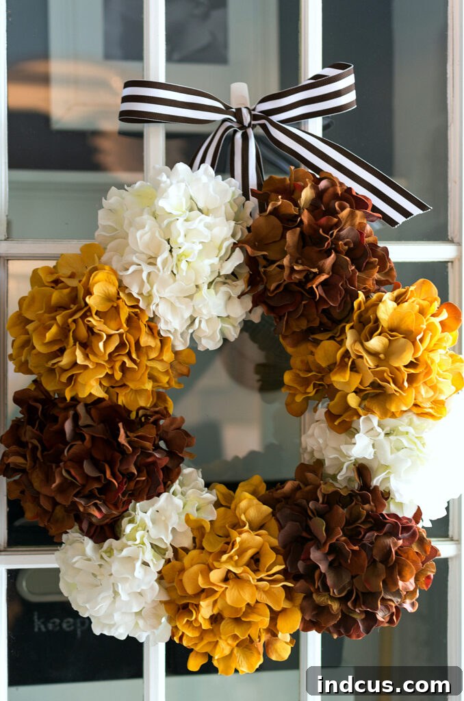 diy fall hydrangea wreath