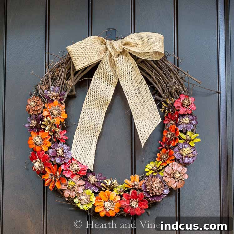 Fall Pine Cone Wreath Craft