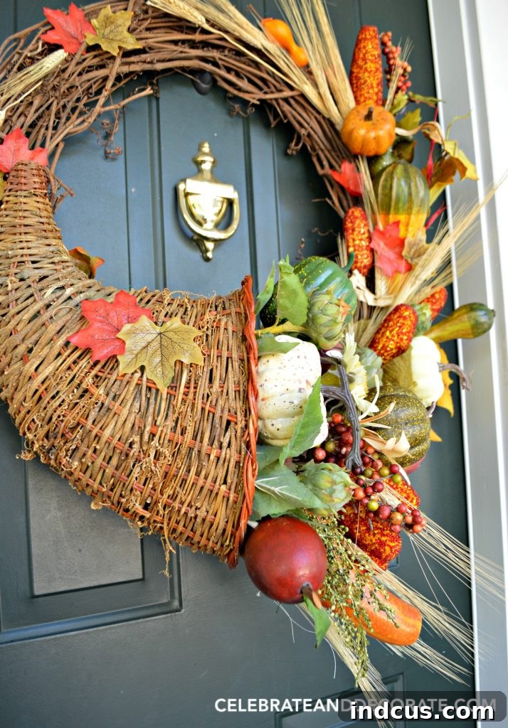 DIY Cornucopia Fall Wreath