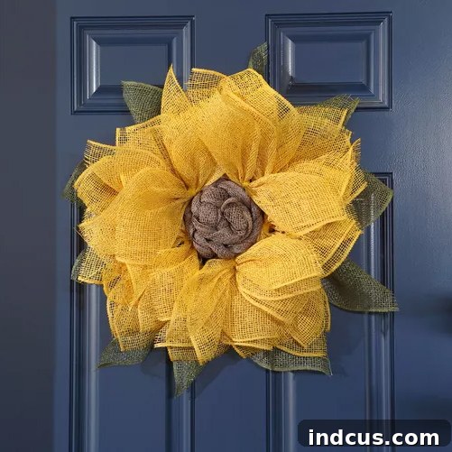 DIY Giant Sunflower Wreath