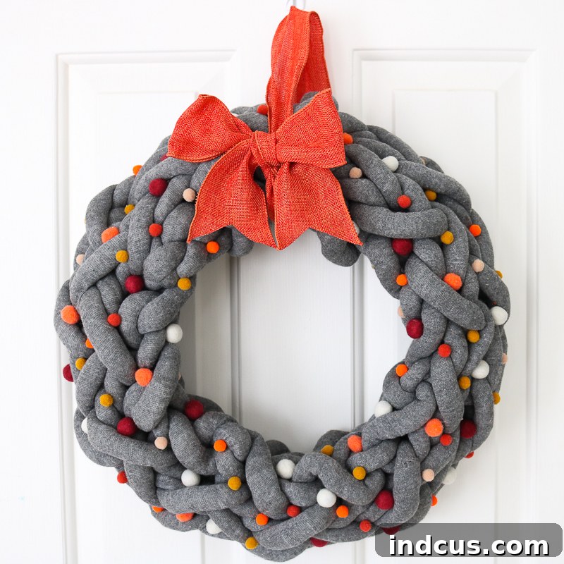 DIY Chunky Yarn Fall Wreath