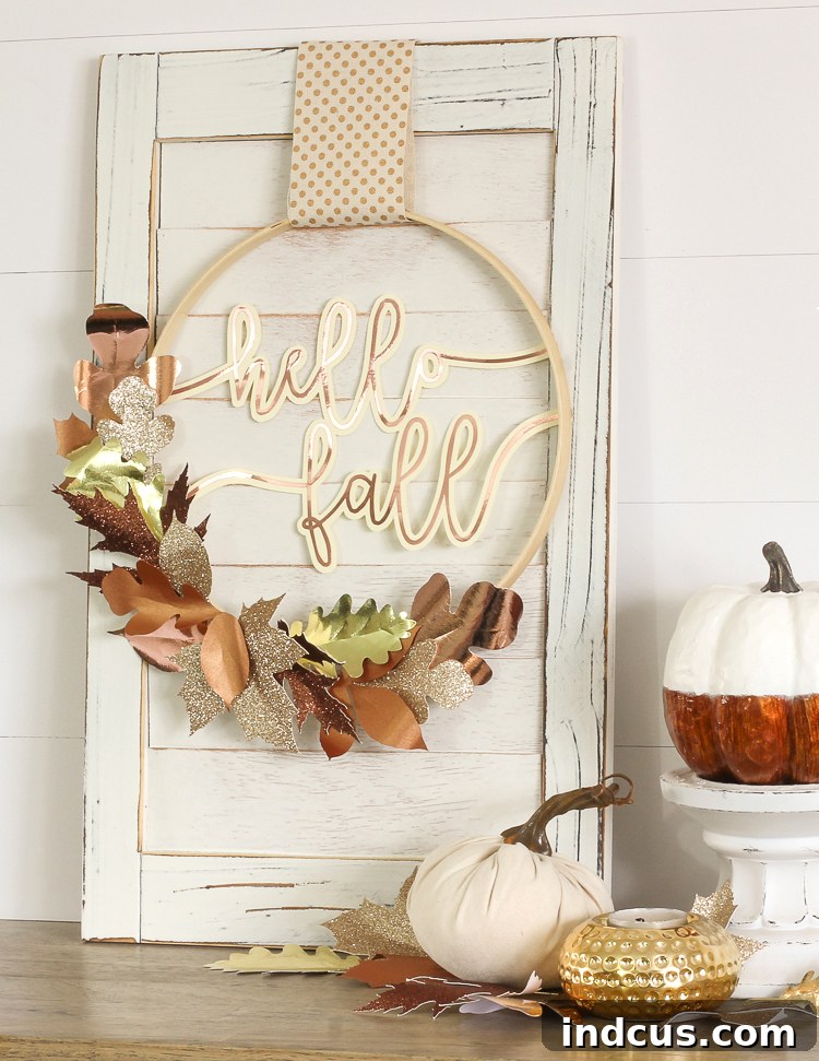 paper leaves fall wreath diy