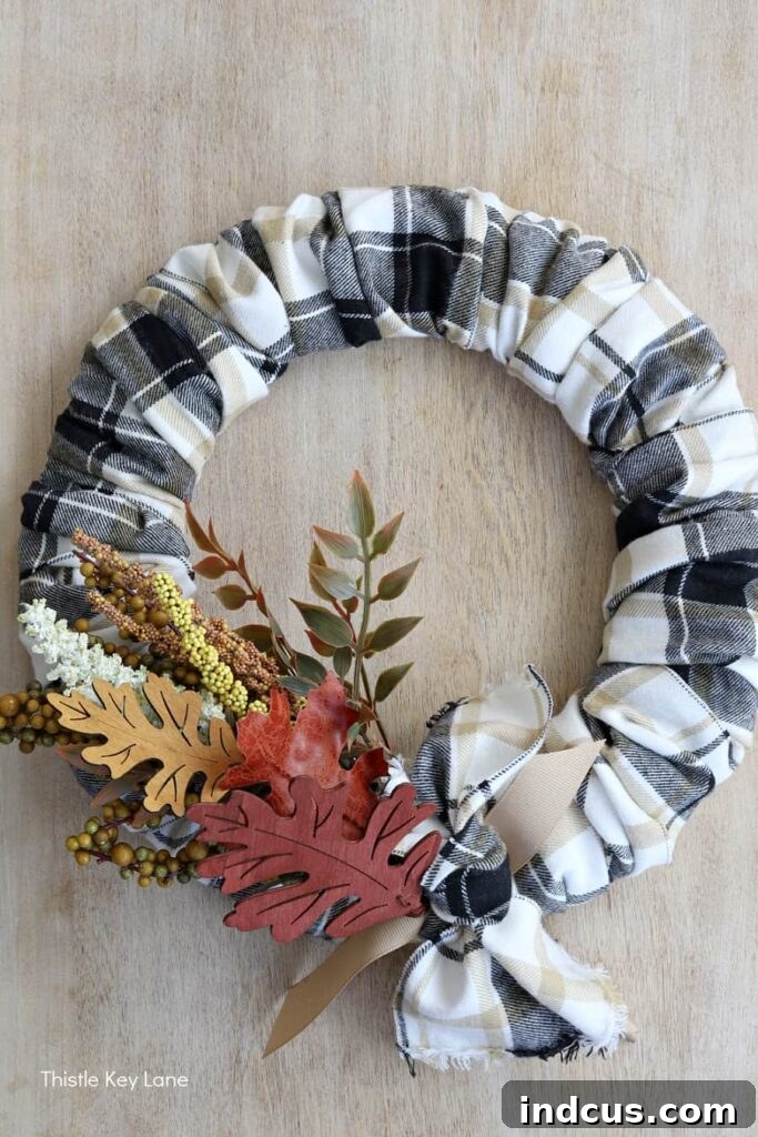 fall flannel diy wreath