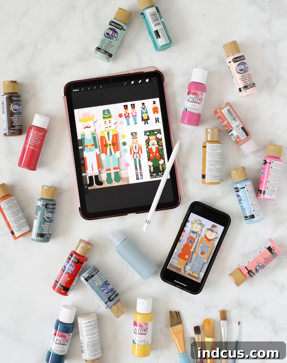 plan out craft on ipad before painting
