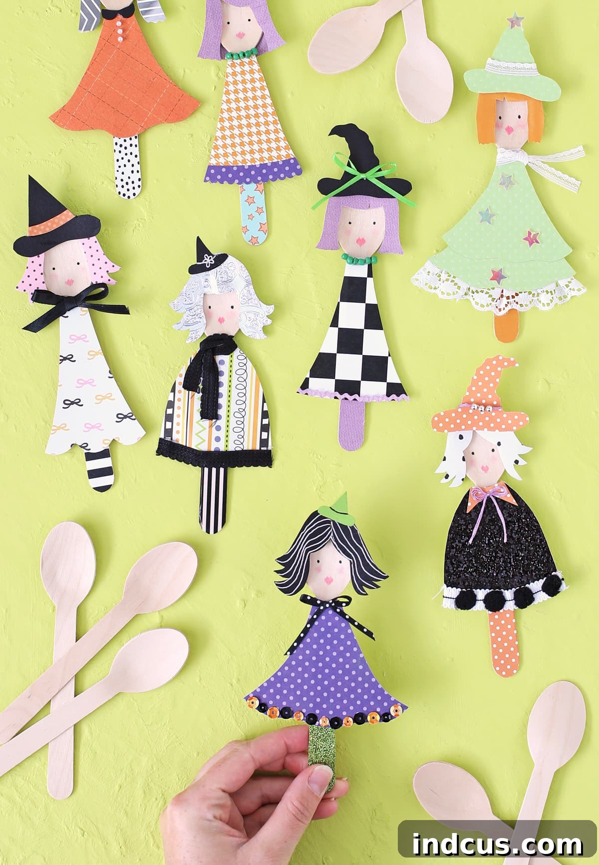 Delightful wooden spoon witches, an easy and inexpensive Halloween craft for kids and adults