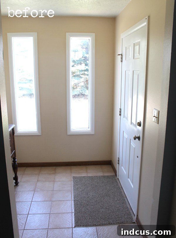 entryway makeover before