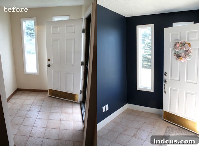 entryway makeover with paint