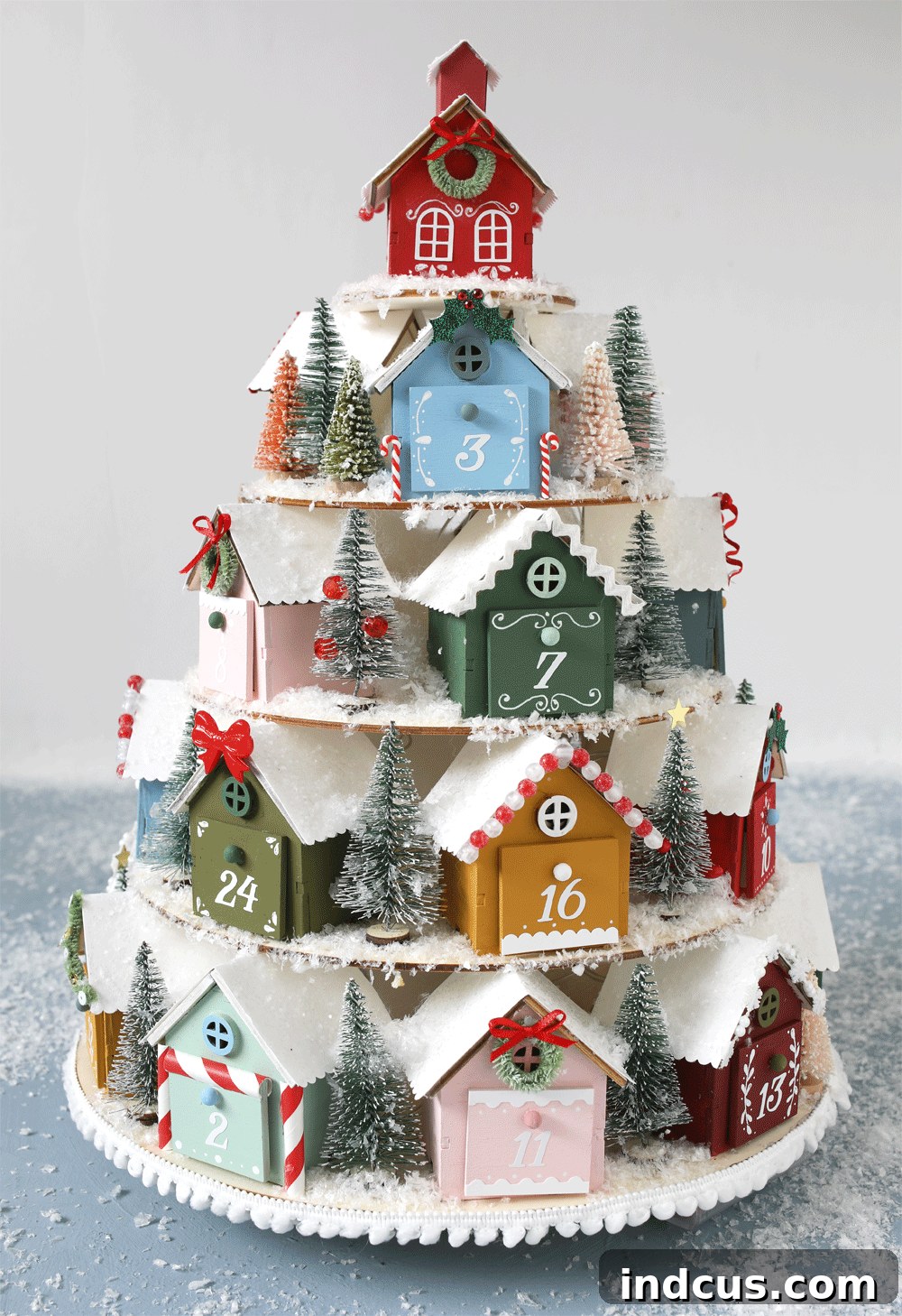 rotating light up christmas village