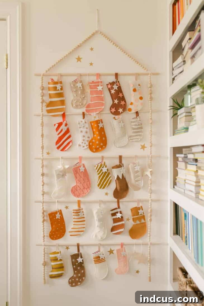Handcrafted Holiday Countdowns 13 Felt Stocking Advent Calendar