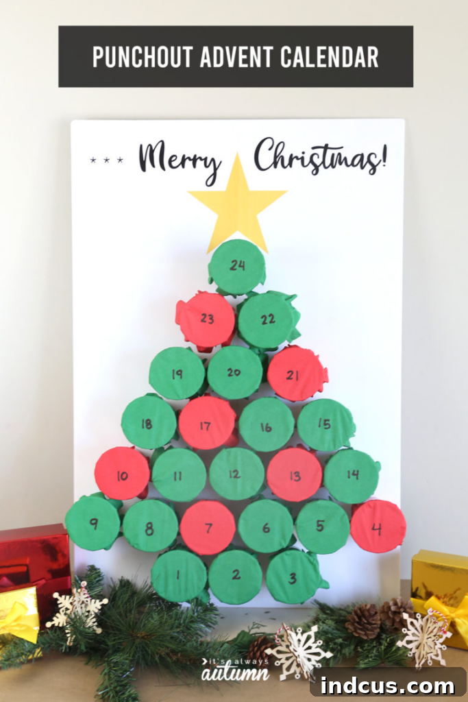 Handcrafted Holiday Countdowns 14 Punch Advent Calendar