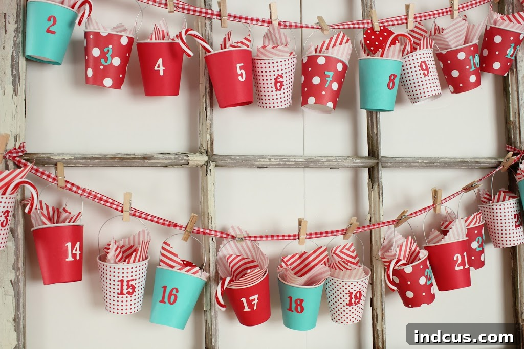 Handcrafted Holiday Countdowns 16 Paper Cup Advent Calendar
