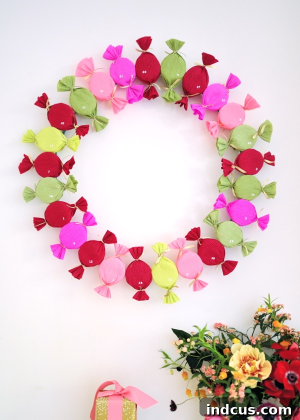 Handcrafted Holiday Countdowns 19 Candy Advent Wreath