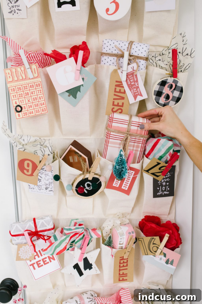 Handcrafted Holiday Countdowns 23 Shoe Organizer Advent Calendar
