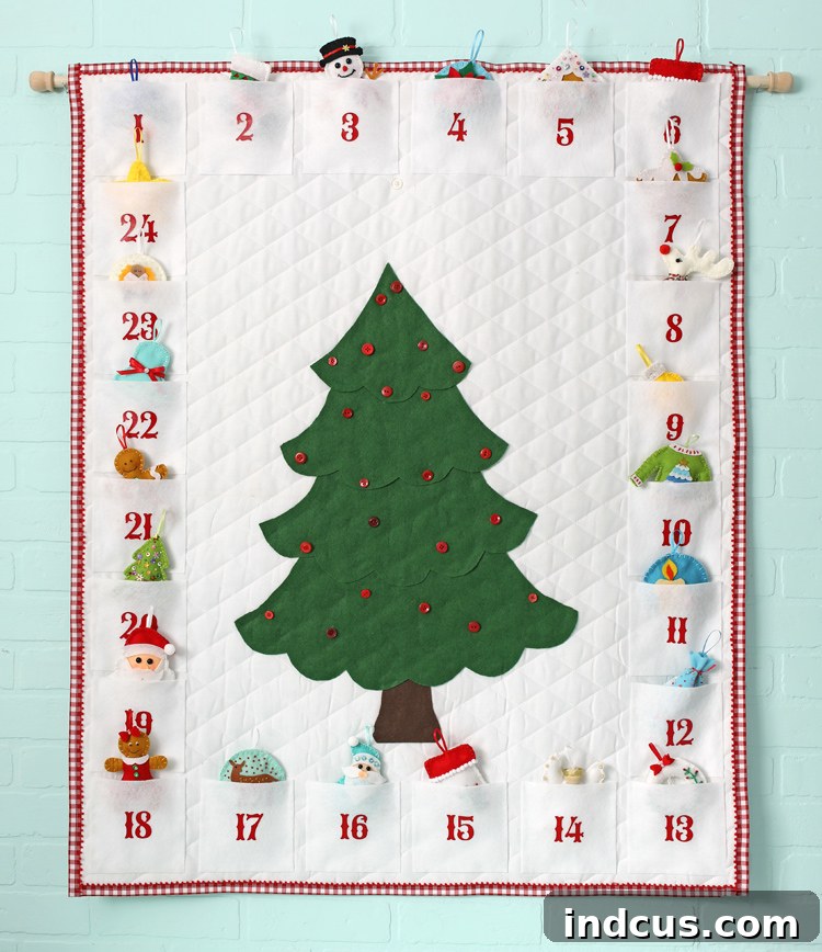 Handcrafted Holiday Countdowns 7 Christmas Tree Wall Hanging Advent Calendar