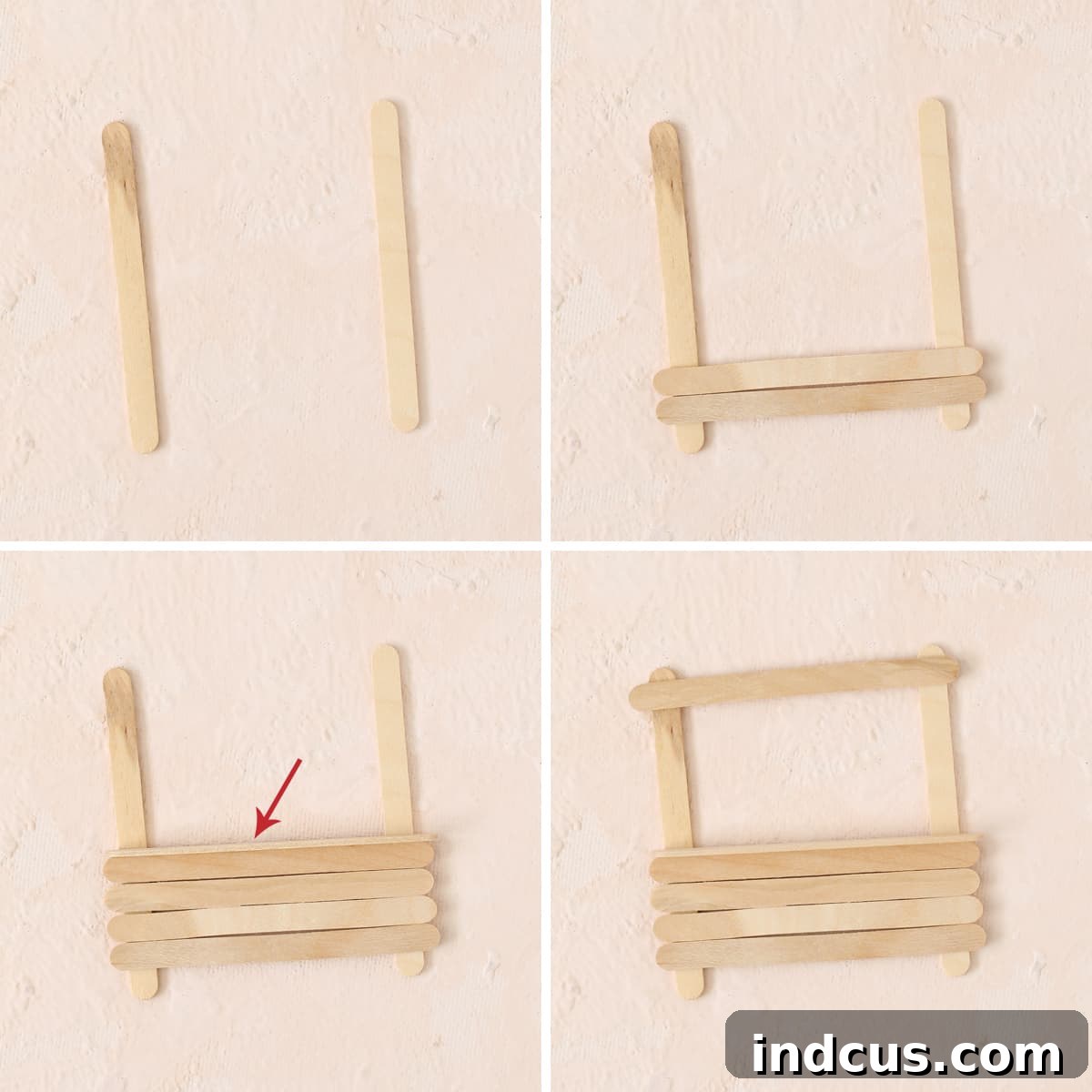 Detailed assembly guide for popsicle stick Christmas market ornament