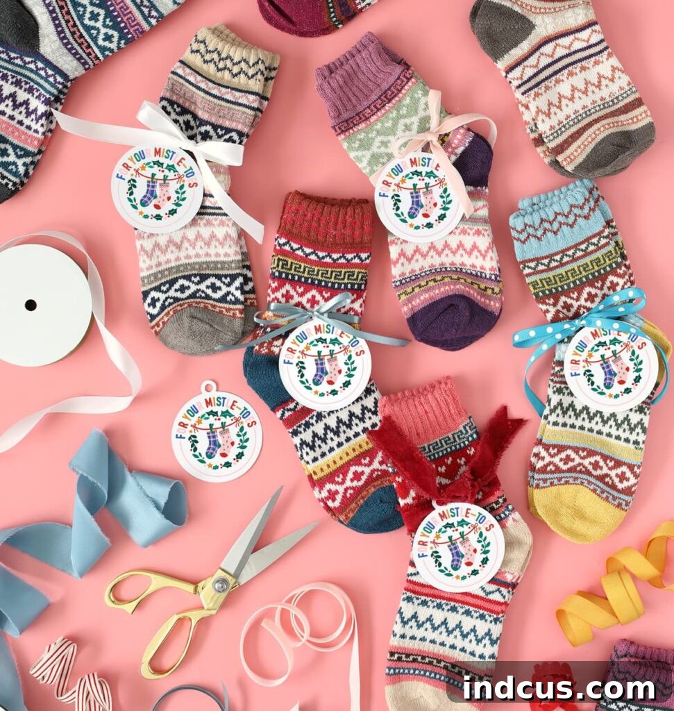 socks for christmas printable tag