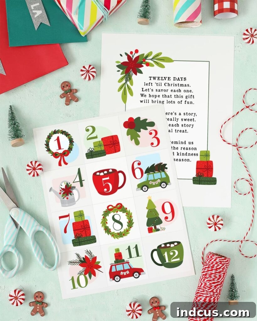 twelve days of christmas stories activity idea