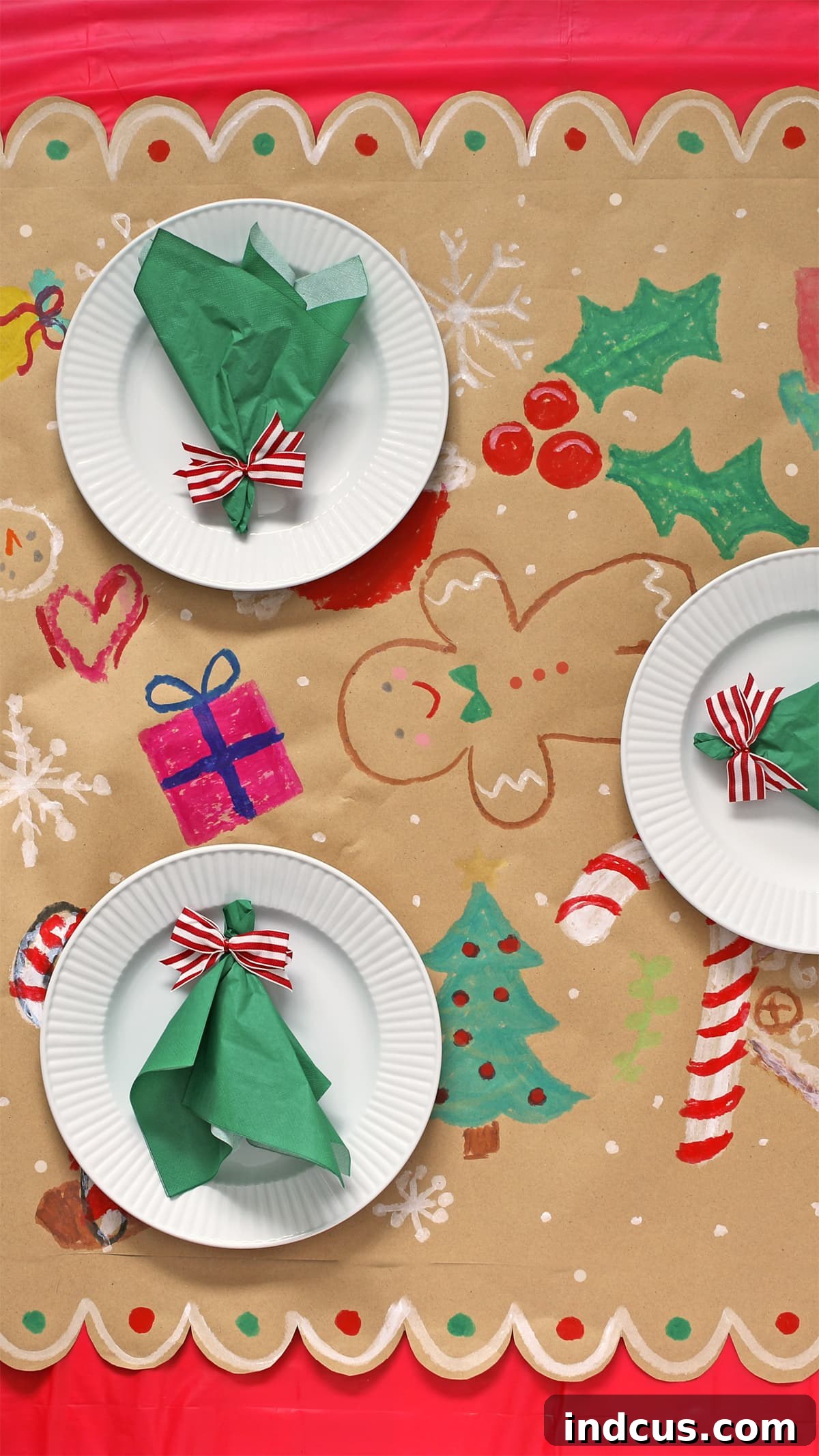 painted christmas table runner kids craft