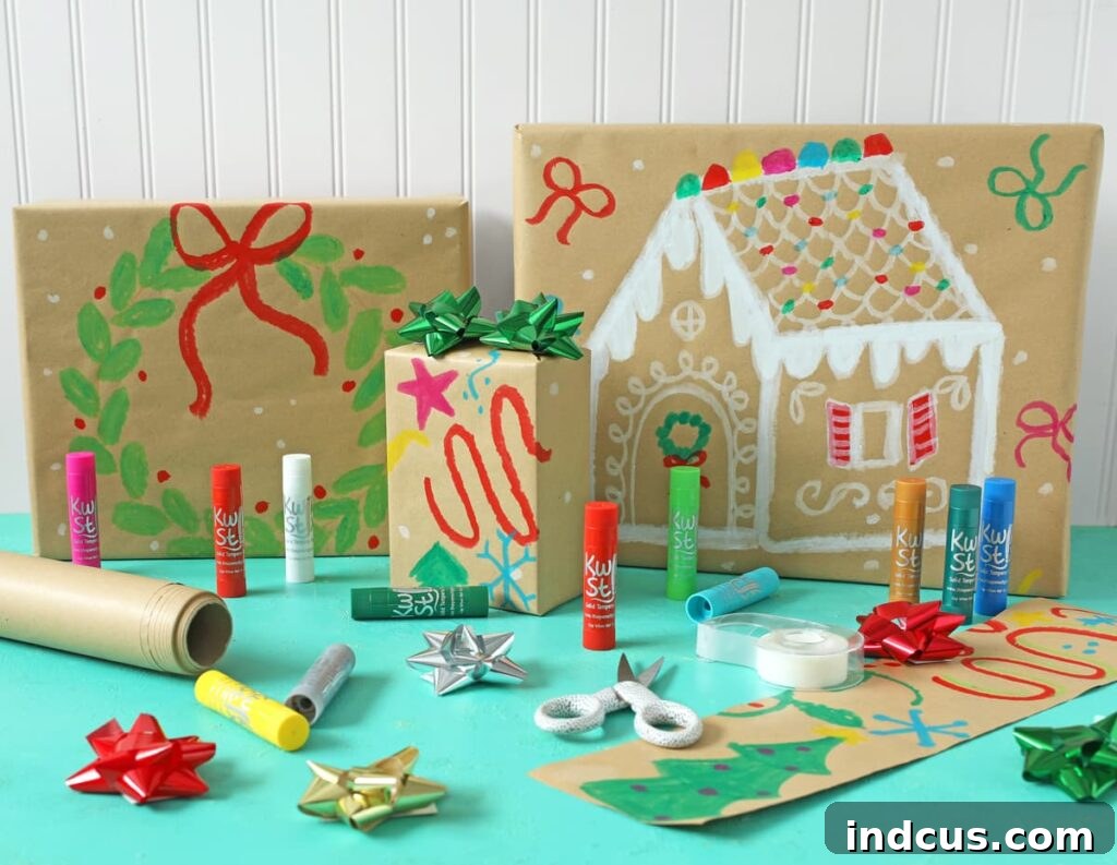 custom wrapping paper christmas kids craft