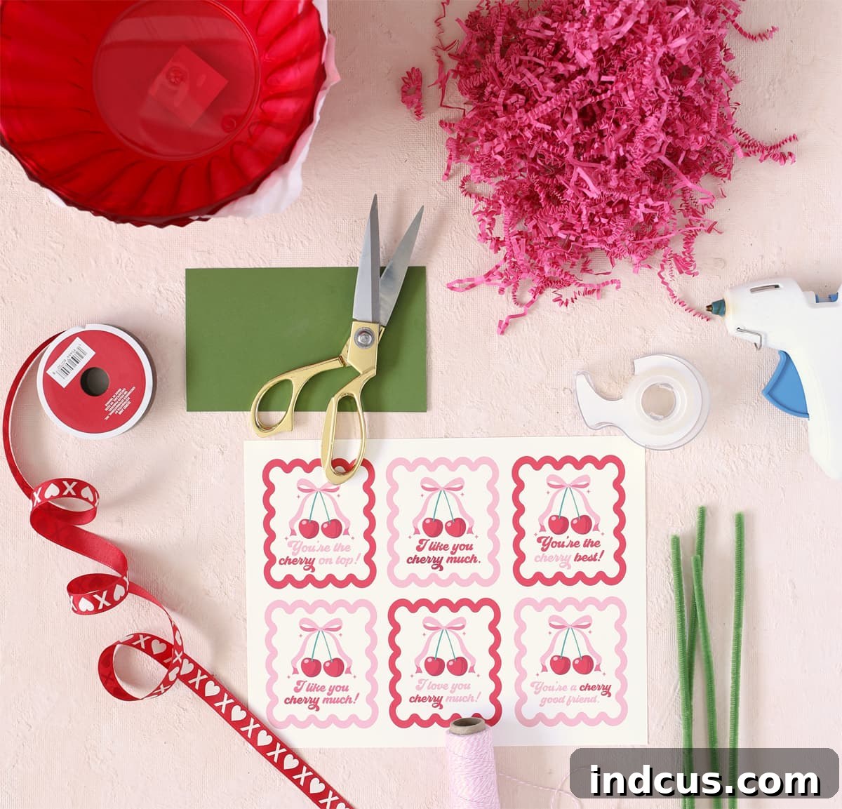 Mega Cherry Love Gift 3 Essential supplies for making charming giant cherry gifts