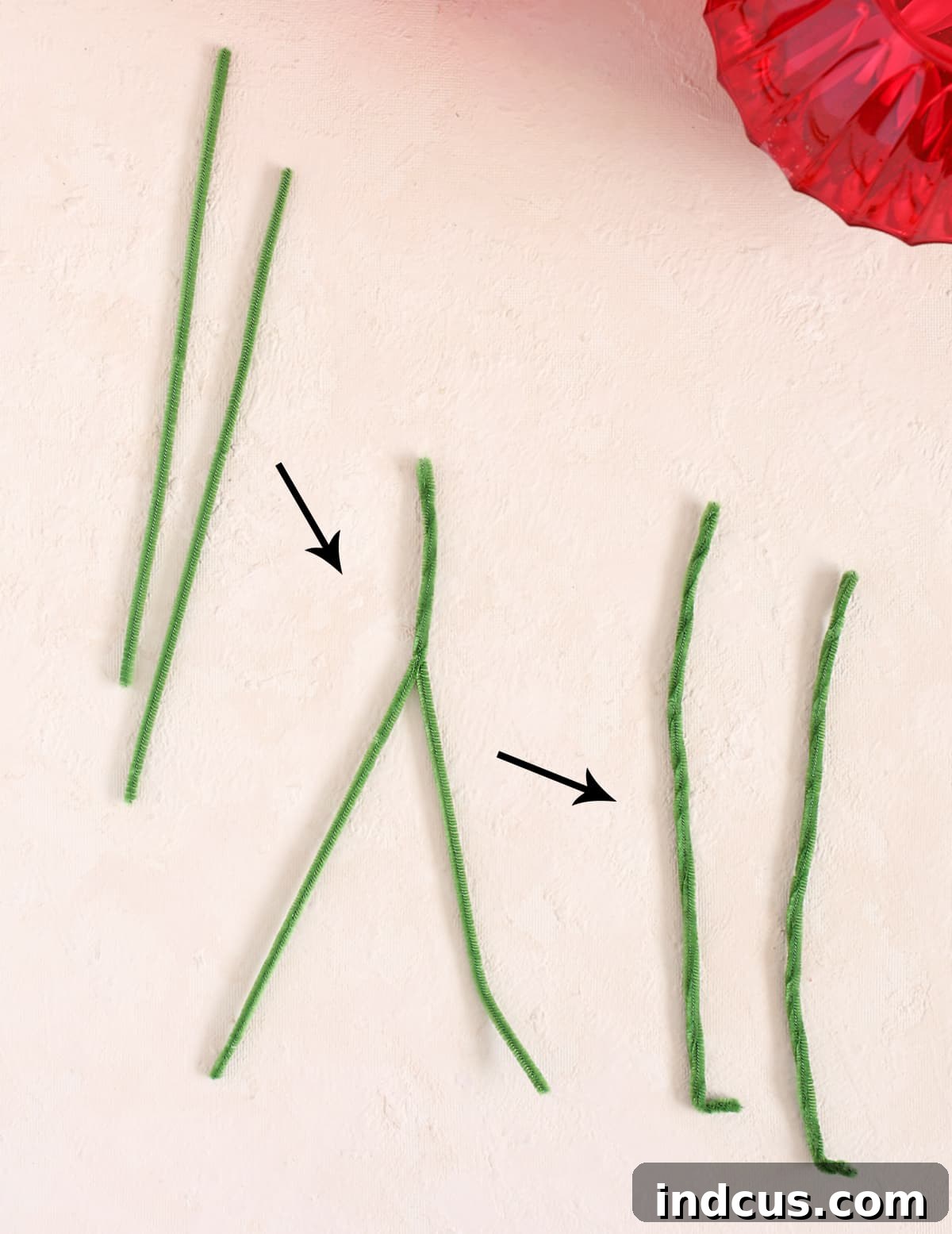 Mega Cherry Love Gift 6 Twisting pipe cleaners together to create durable cherry stems