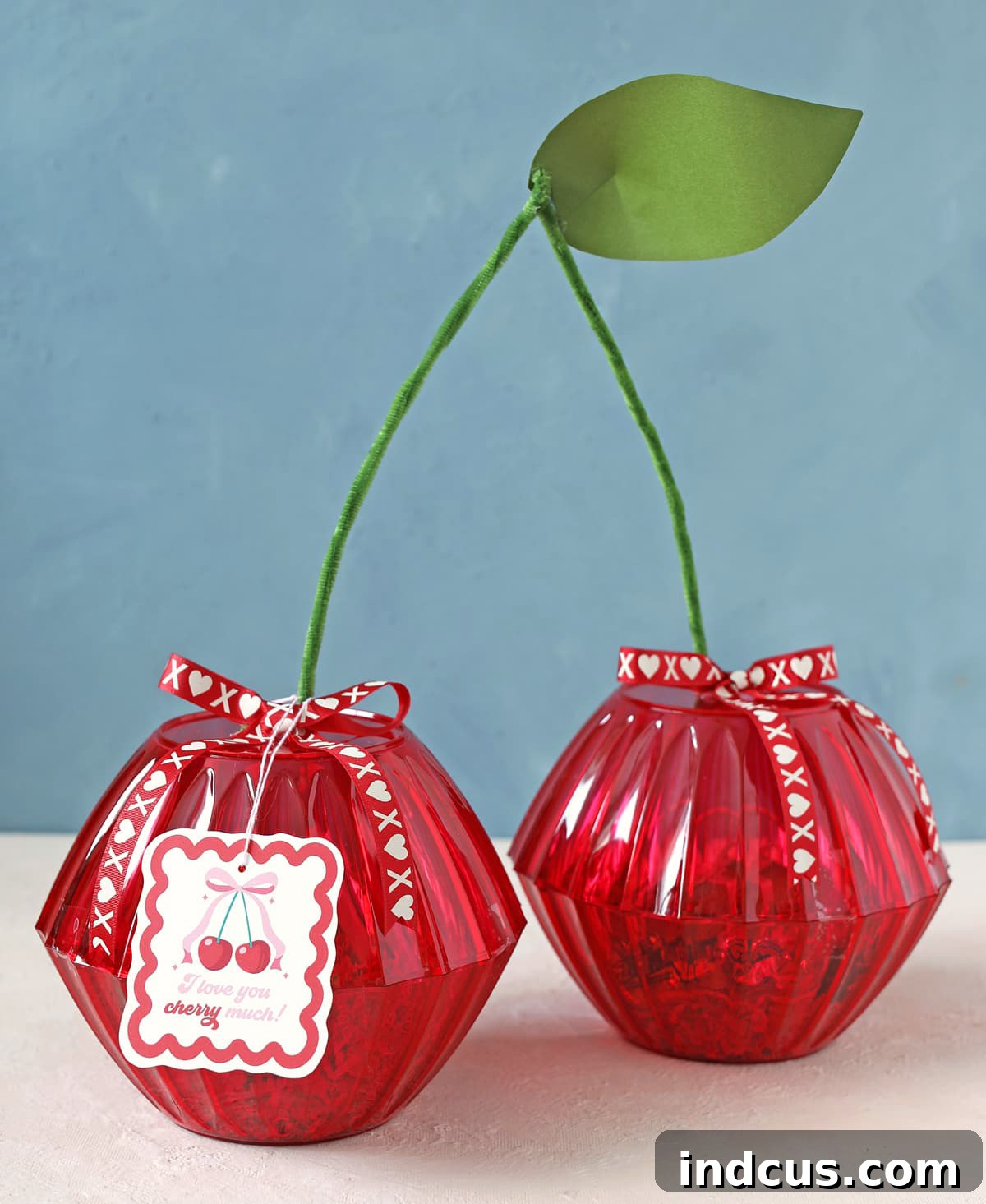 Mega Cherry Love Gift 10 Completed giant cherries as a creative DIY Valentine's Day gift idea