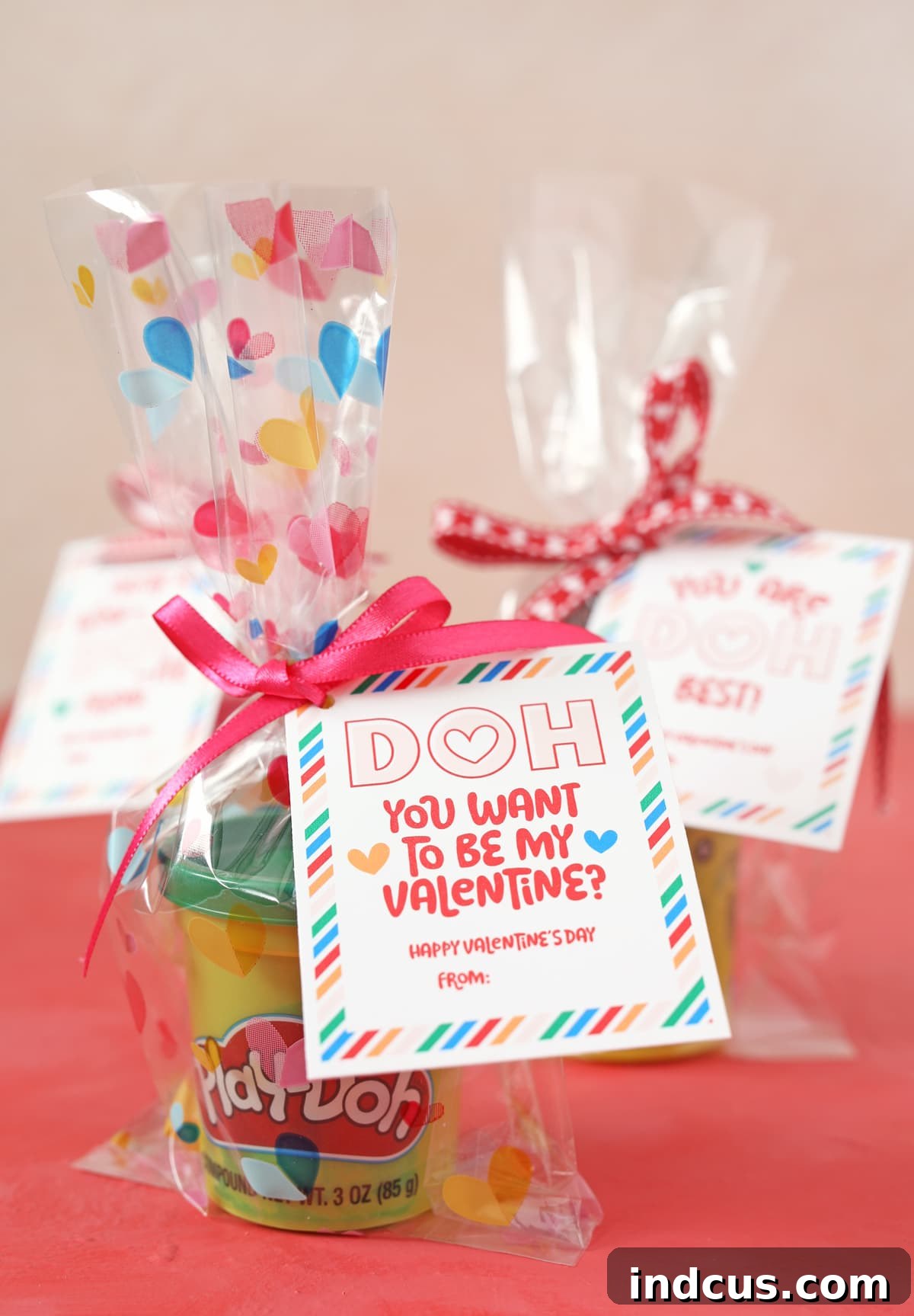 Heartfelt PlayDoh Creations 6 play doh valentines printable tag, non-candy valentine's day gifts