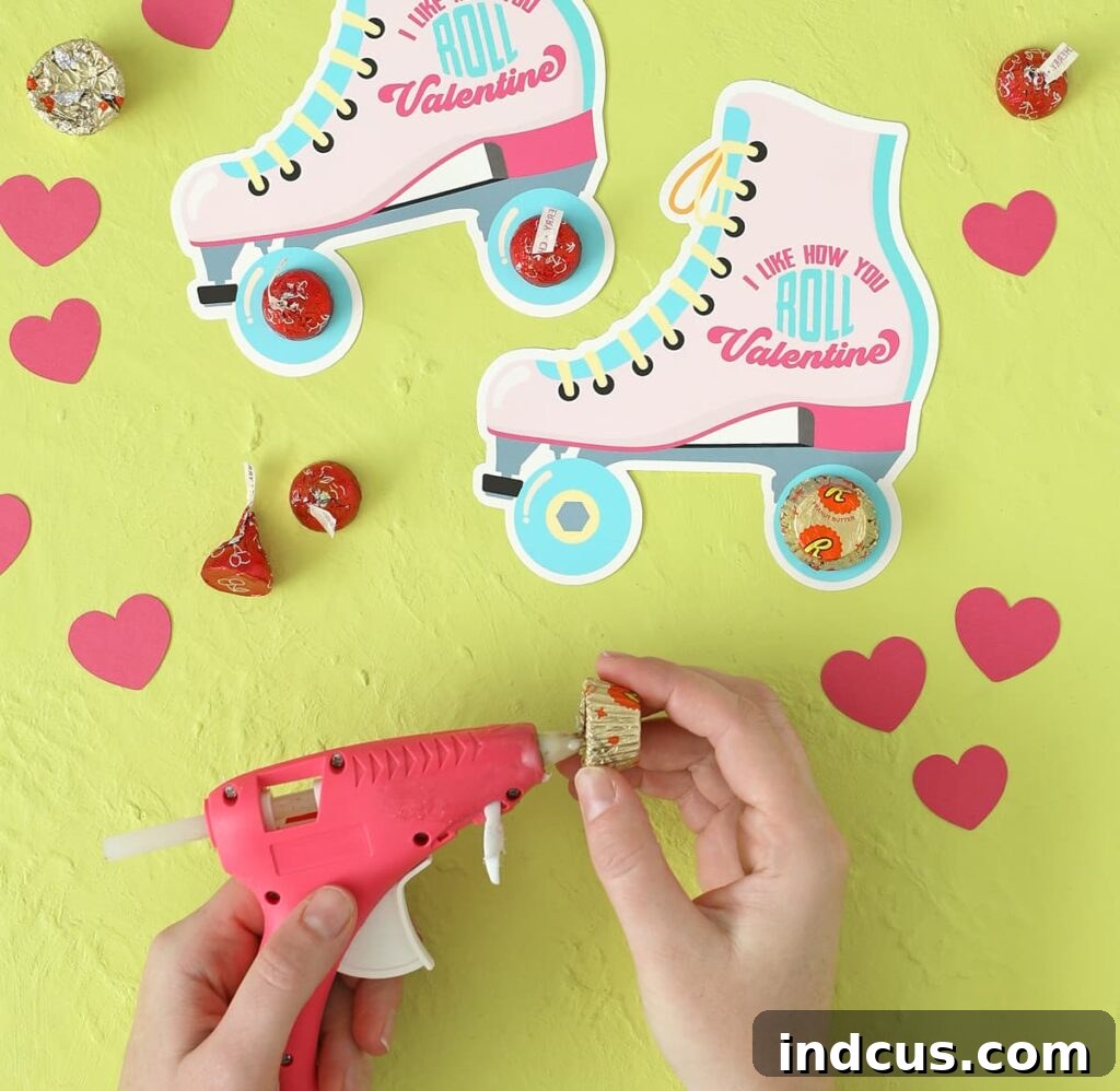 Skate-tastic Valentine Printables 4 glue candy to valentine card easily