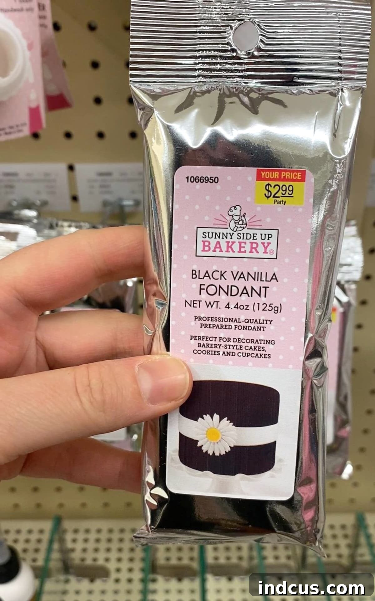 Small packages of black fondant from Hobby Lobby, perfect for making a cake road