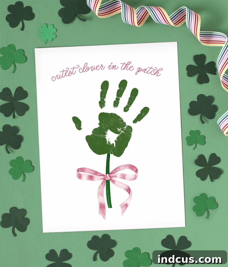 cutest clover st. patrick's day handprint craft