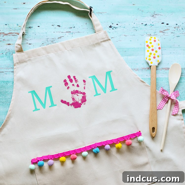 mother's day handprint apron