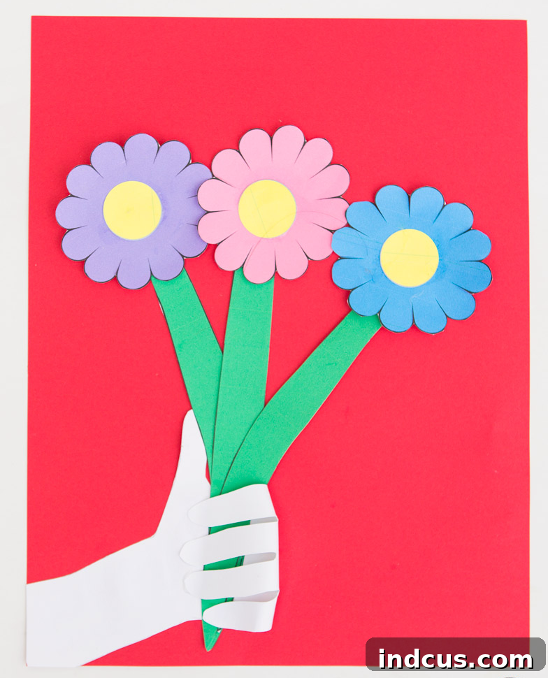 handprint flower bouquet