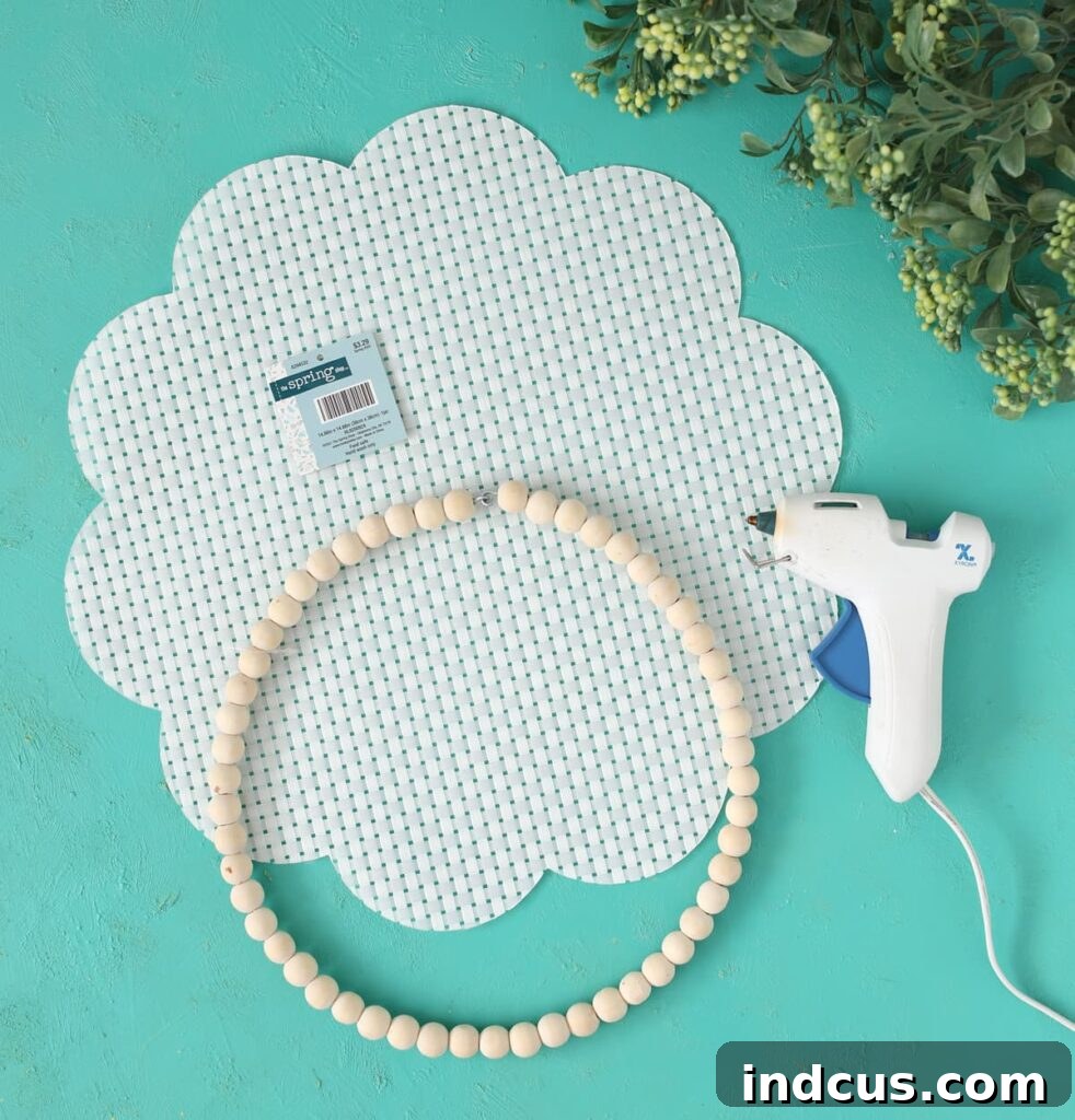 Craft supplies needed for DIY placemat door hanger