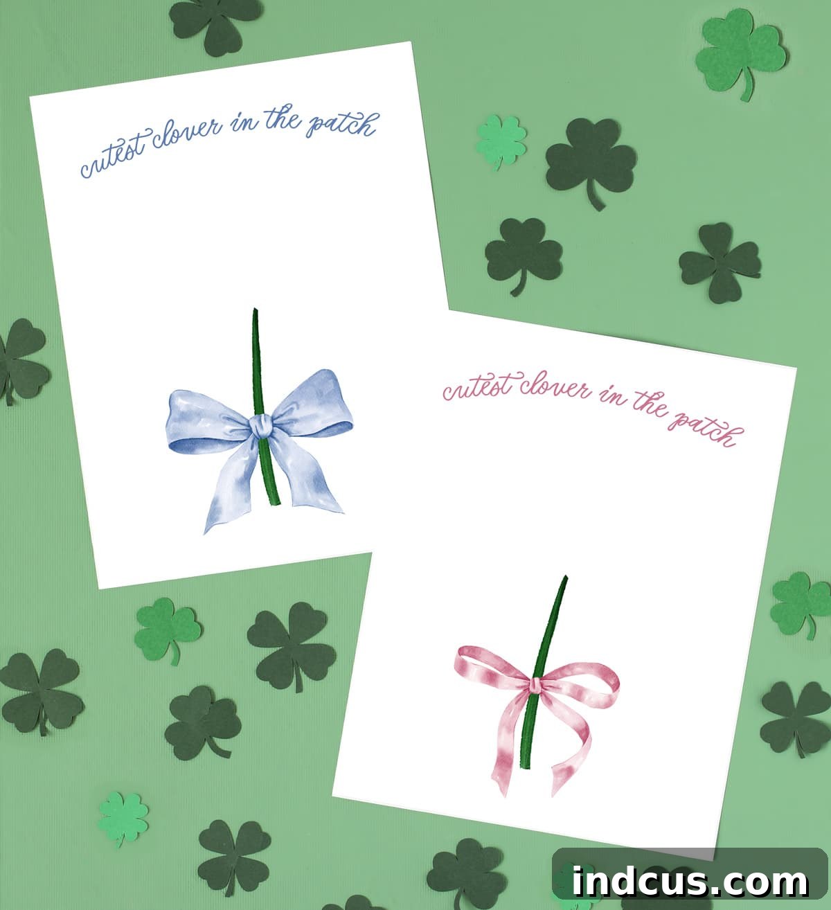 Different variations of the shamrock handprint craft template