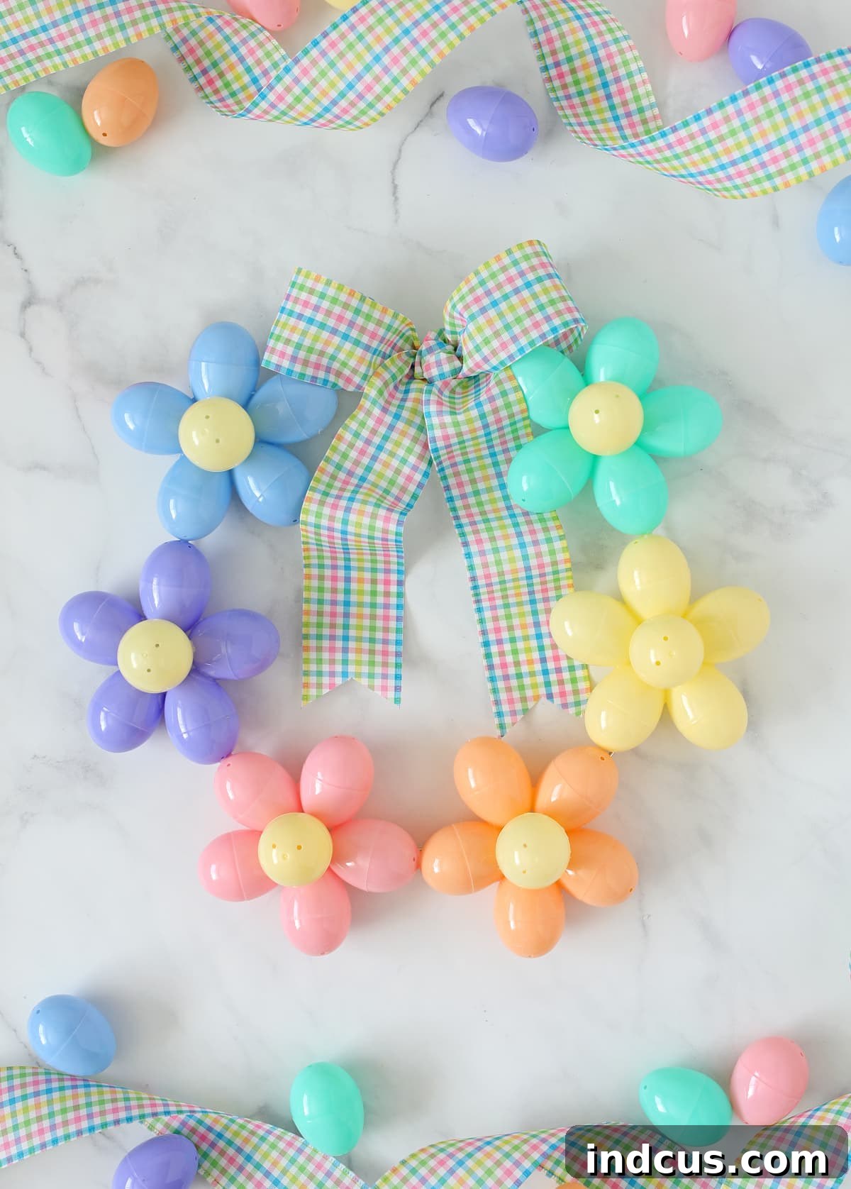 Spring Egg Blossom Wreath 2 plastic easter egg flower wreath DIY