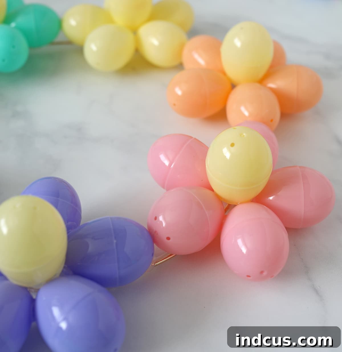 Spring Egg Blossom Wreath 5 plastic easter egg flowers
