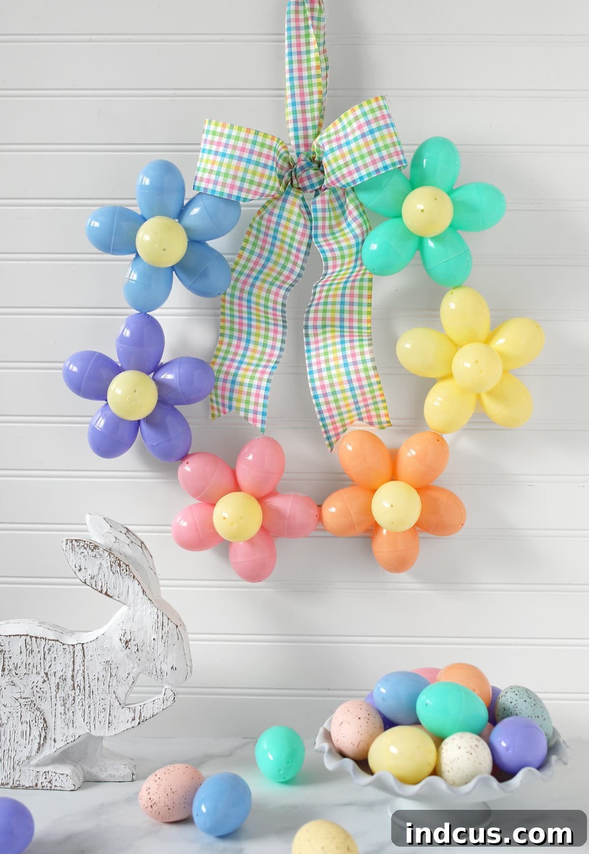 Spring Egg Blossom Wreath 7 easter egg flower wreath craft tutorial
