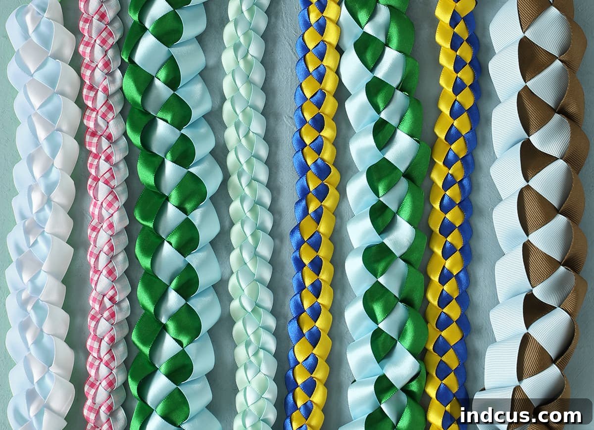 Weaving Beautiful Ribbon Leis 14 Collection of ribbon leis made with different styles and ribbons