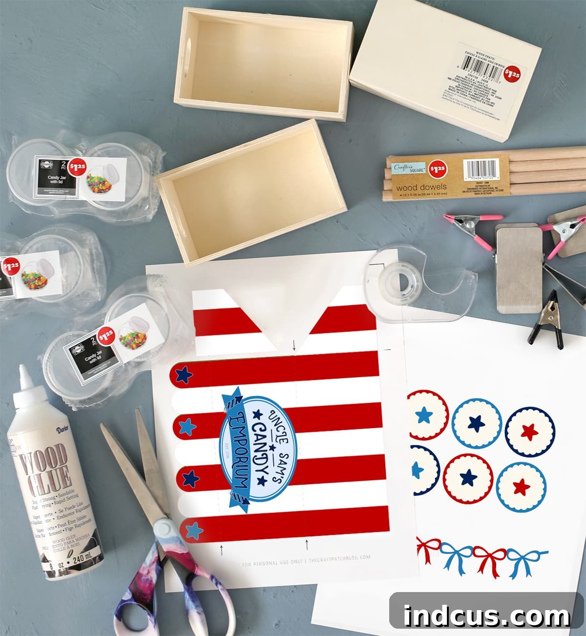 materials needed for patriotic dollar tree craft