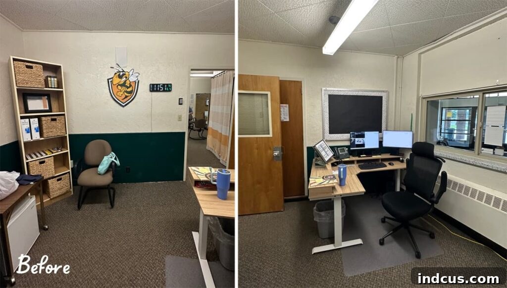 Before & After: School Office Makeover - Dated and Depressing Office Before Transformation