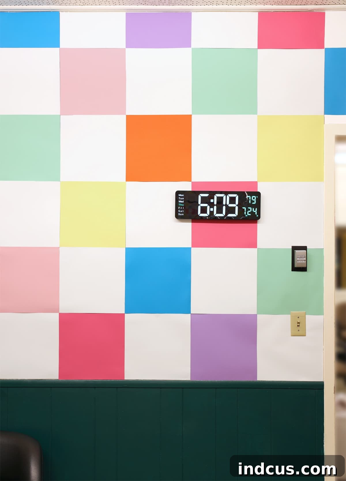 How to Create a Scrapbook Paper Checkerboard Wall for Classroom or Office