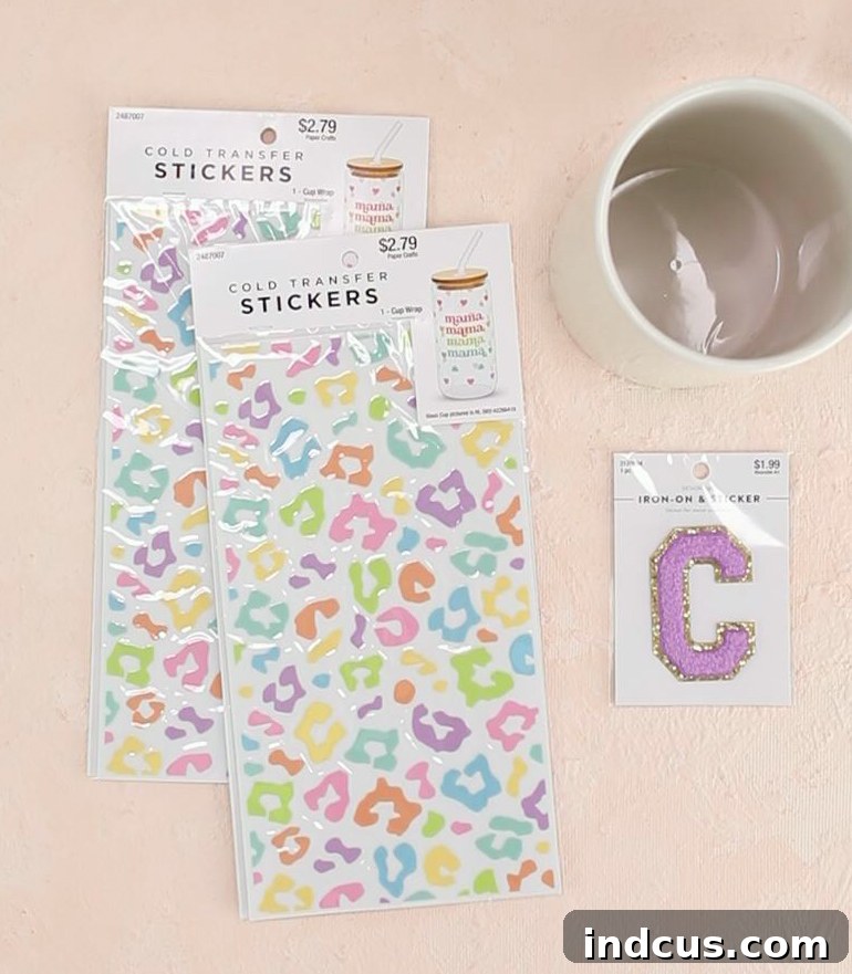 Cold Transfer Stickers from Hobby Lobby for DIY Craft Projects