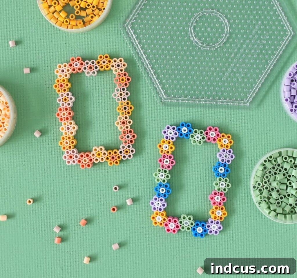 flower frame fuse bead pattern