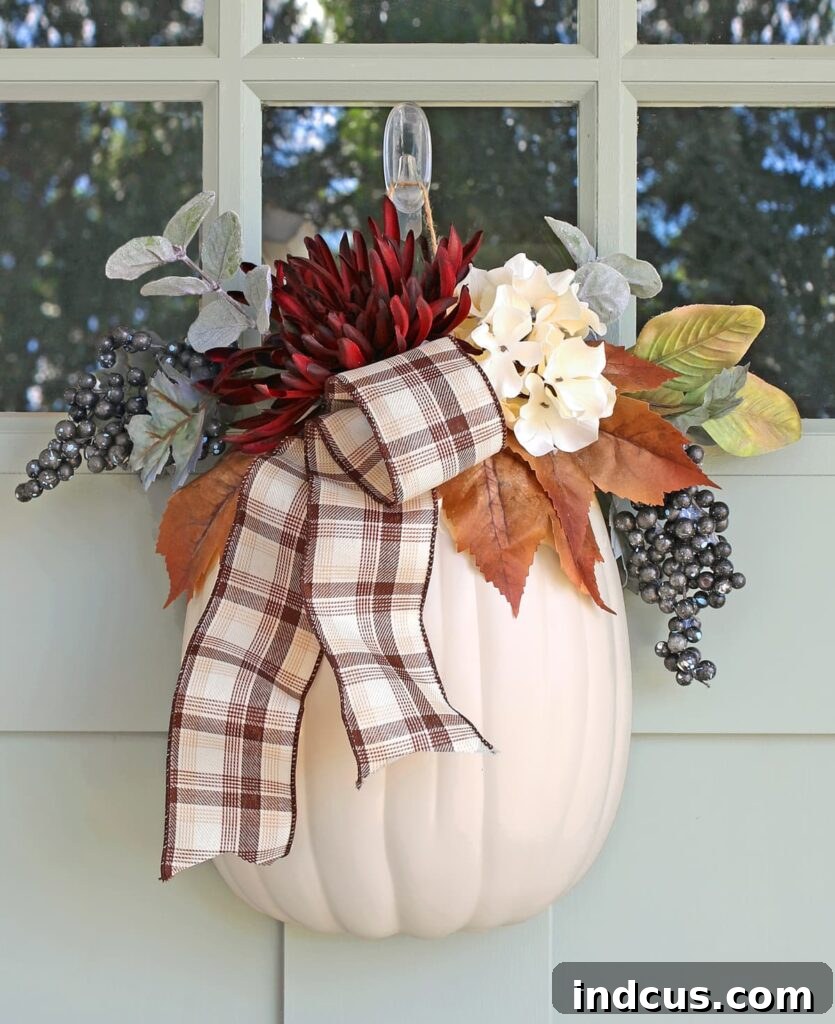 DIY foam pumpkin fall door decoration