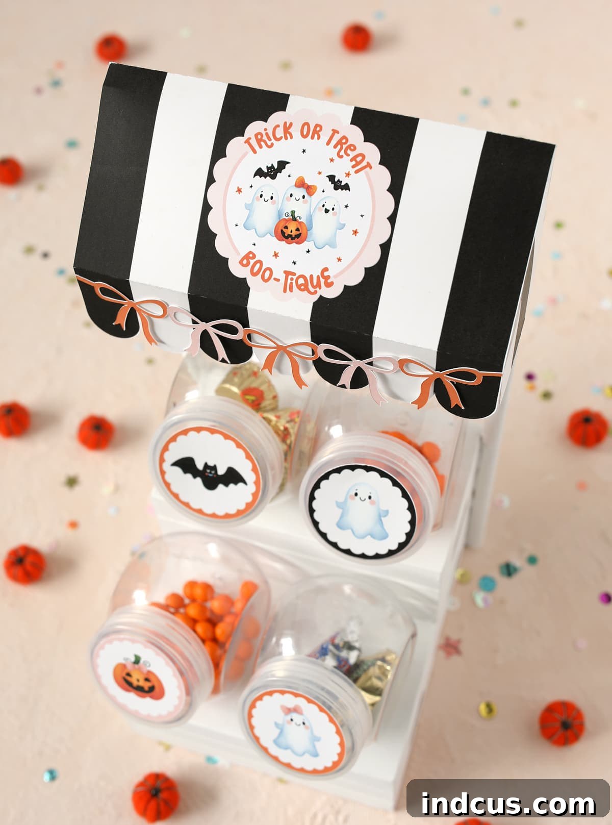 DIY Spooky Candy Shop 10 Finished Halloween mini candy shop craft, decorated with spooky treats and festive details, ready for display