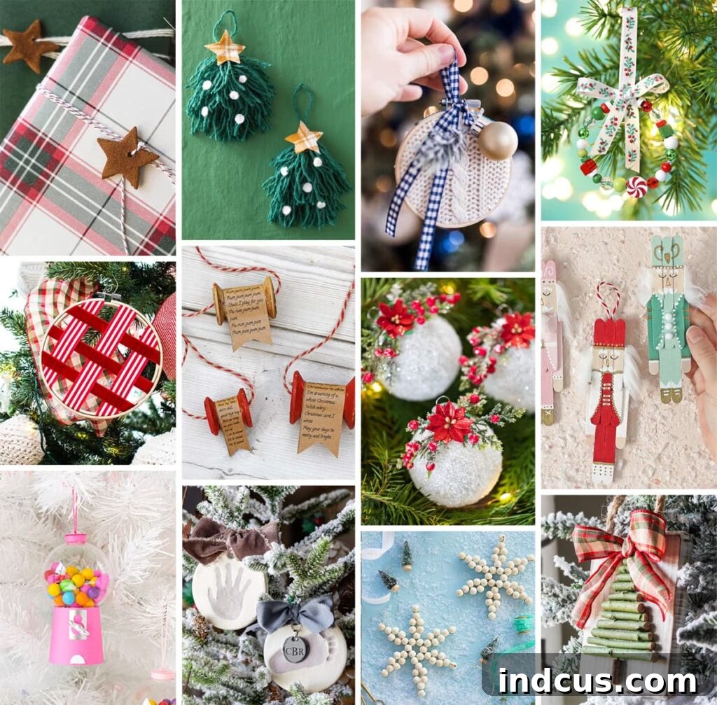 Creative Christmas Ornament Crafts 2 A beautifully decorated Christmas tree adorned with various handmade ornaments, showcasing a blend of traditional and unique DIY creations.